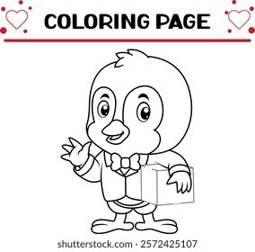 cute blue bird coloring page for kids