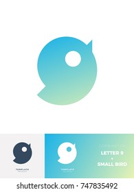 cute blue bird logo with the description
