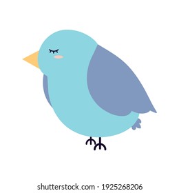 cute blue bird on a white background vector illustration design