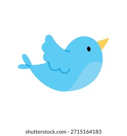 Lindo pájaro azul. Ilustración vectorial en estilo plano.