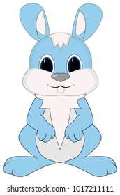 cute blue Bunny is