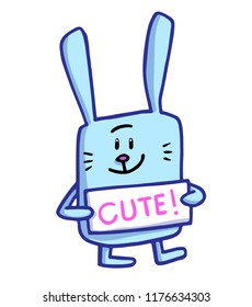 Cute blue bunny