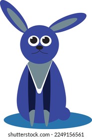 Cute blue bunny. Vector file for designs.
