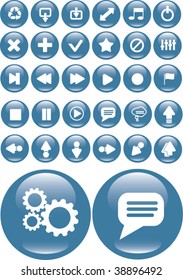 cute blue buttons. vector