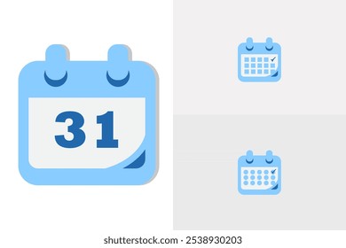 Cute blue calendar icon vector icon illustration