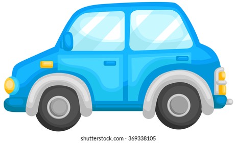 Cute Blue Car Stock Vector (Royalty Free) 369338105 | Shutterstock