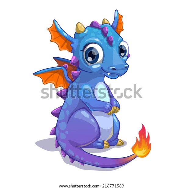 Joli Dragon De Bande Dessinee Bleu Image Vectorielle De Stock Libre De Droits