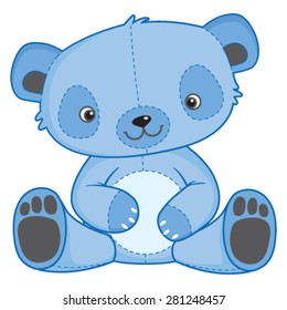 Cute blue cartoon teddy bear - It's a boy!