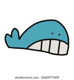 Cute Blue cartoon whales vector