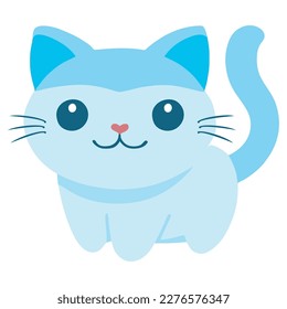 cute blue cat mascot character