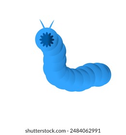 cute blue caterpillar vector design, vector illustration