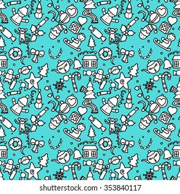 Cute blue christmas pattern