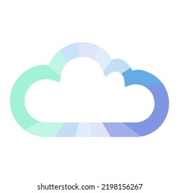 Cute blue cloud frame. bright color border. Transparent empty for text, message, photo. Flat design, EPS10 vector