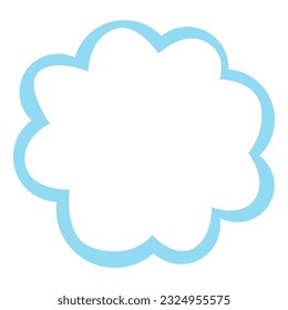 Cute blue cloudlike frame vector design element. Abstract customizable symbol for infographic with blank copy space. Editable shape for instructional graphics. Visual data presentation component
