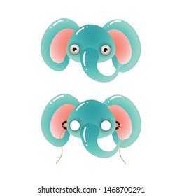 Cute blue color elephant kid mask, school carnival party