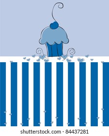 Cute Blue Cupcake