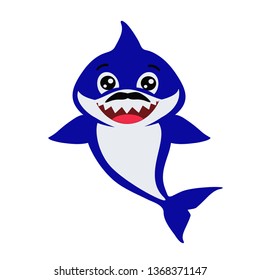 Cute Blue Decorative Boy Shark Vector Stock Vector (Royalty Free ...
