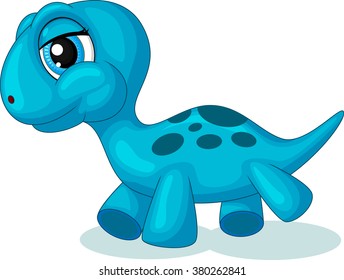 Cute blue dino cartoon