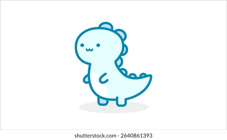 cute blue dinosaur vector design isolated on white background
