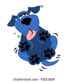 Cute Blue Dog Cartoon
