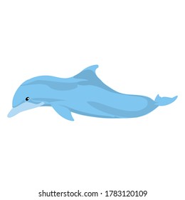 Cute Blue Dolphin Aquatic Animal In the Ocean Design