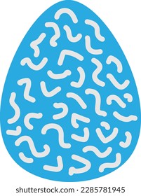 Cute Blue Easter Egg Minimalist Flat Vector Illustration