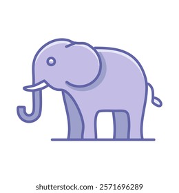 Cute blue elephant animal isolated icon vector illustration design