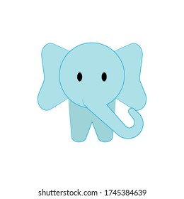 Cute Blue elephant cartoon vector design
