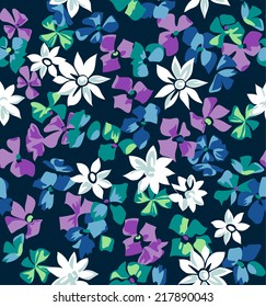 cute blue floral ~ seamless vector pattern