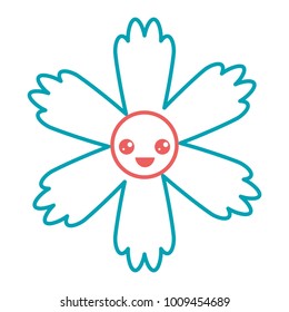 cute blue flower kawaii cartoon