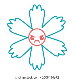 cute blue flower kawaii cartoon