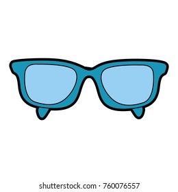 cute blue glasses cartoon