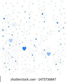 Cute blue hearts background. Vector illustration
