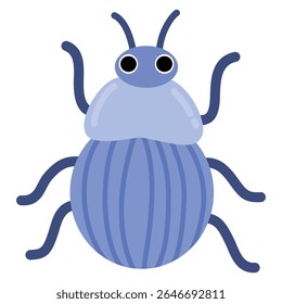 Cute blue insect flat illustration