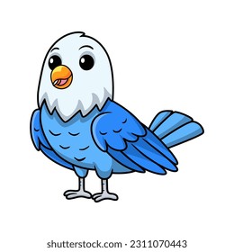 Cute blue love bird cartoon