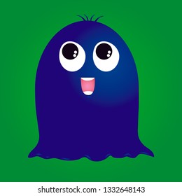 cute blue monster