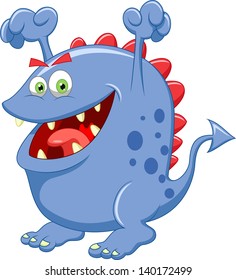 Cute blue monster cartoon