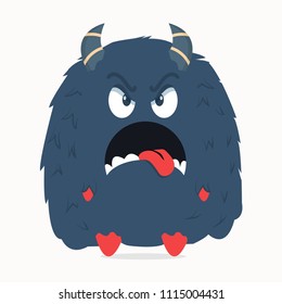 Cute Blue monster vector