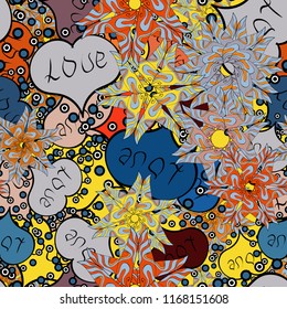 Cute blue, neutral and black colors elements. Vector illustration. Seamless Happy Valentine':s Day card seamless background pattern heart.