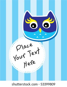 cute blue owl tag