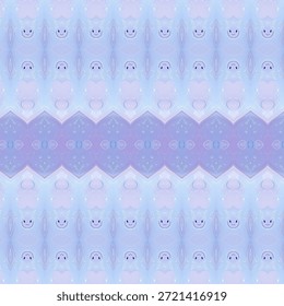 Lindo patrón abstracto pastel azul con Formas sonrientes y simetría. Abstractas, lindo, fondo, pastel, diseño juguetón para niños y visuales creativas.