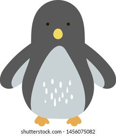 Cute blue penguin, illustration, vector on white background.