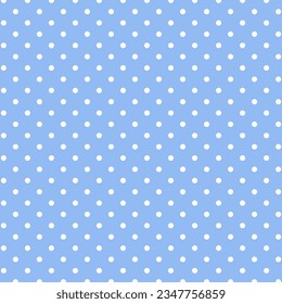 Cute Blue Polka Dot Seamless Pattern Vector Background