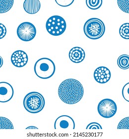 Pos de polka azul. Resumen de un patrón impecable.  Se puede utilizar en la industria textil, el papel, el fondo, la reserva de recortes.