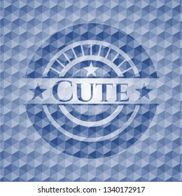 Cute blue polygonal emblem.