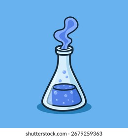 Linda Ilustración vectorial de poción azul