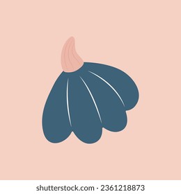 Cute blue pumpkin, Halloween. Template for card, print, banner, poster, logo. Vector illustration in flat modern style.