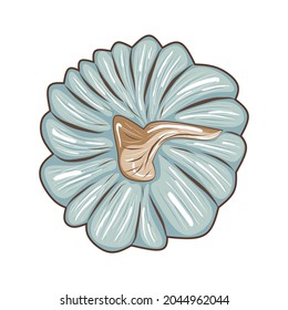 Cute blue pumpkin isolated on white background, stock vector illustration for design and decor, sticker, print