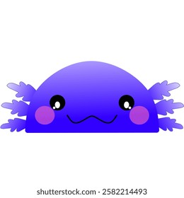 cute blue purple Salamander vector, cartoon Salamander face, drawing Salamander face easy and simple. Cute Salamander vector design.