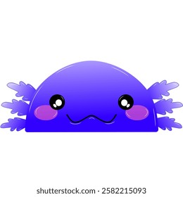 cute blue purple Salamander vector, cartoon Salamander face, drawing Salamander face easy and simple. Cute Salamander vector design